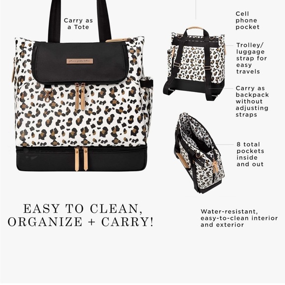 Leopard print Petunia Pickle Bottom Pivot Diaper Backpack - Picture 3 of 7